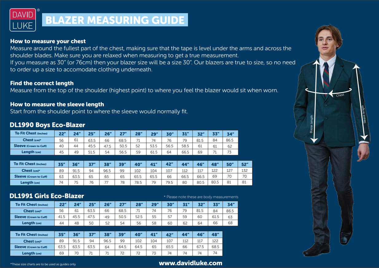 Blazer Measurement Chart