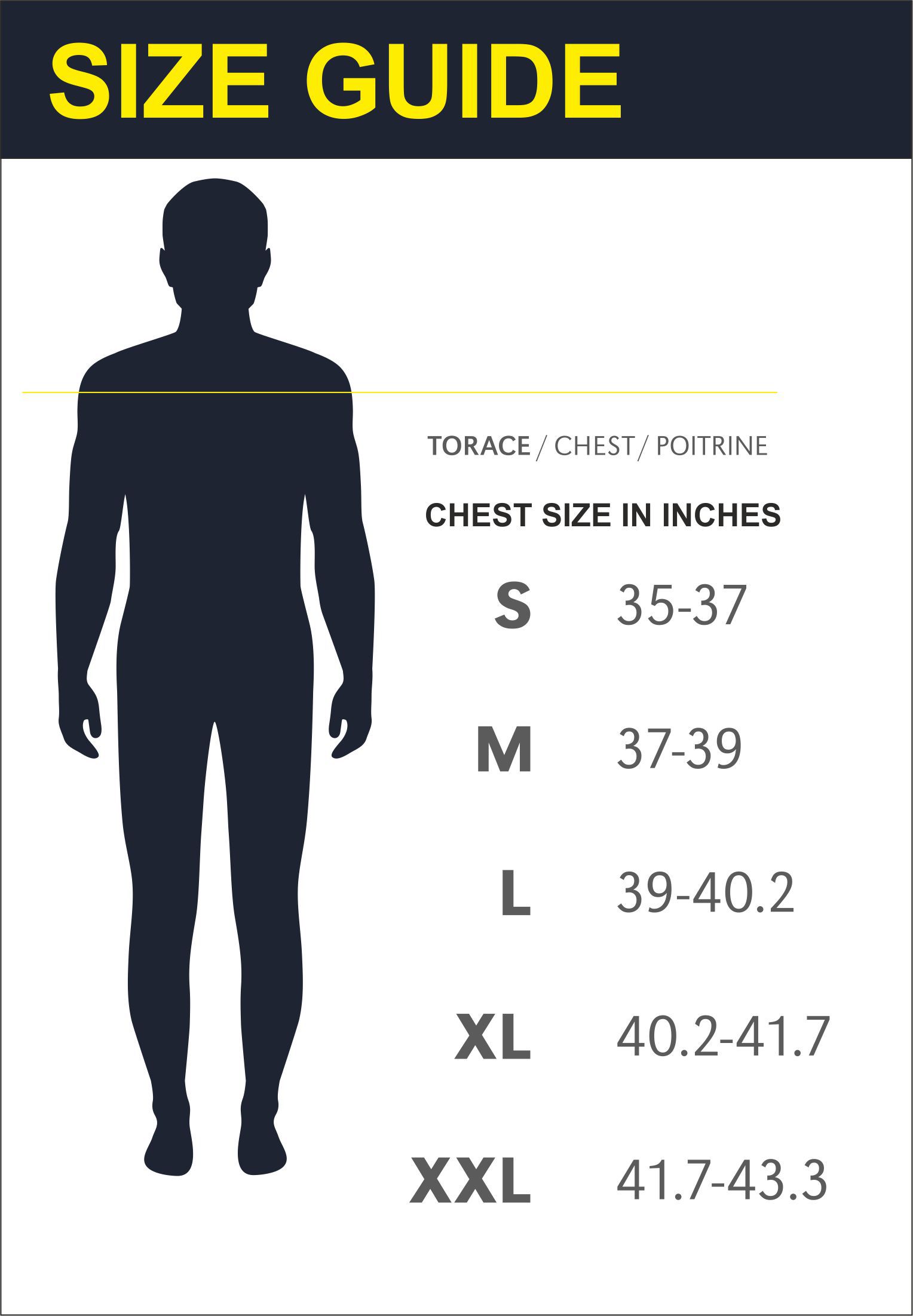Male Chest Size Chart