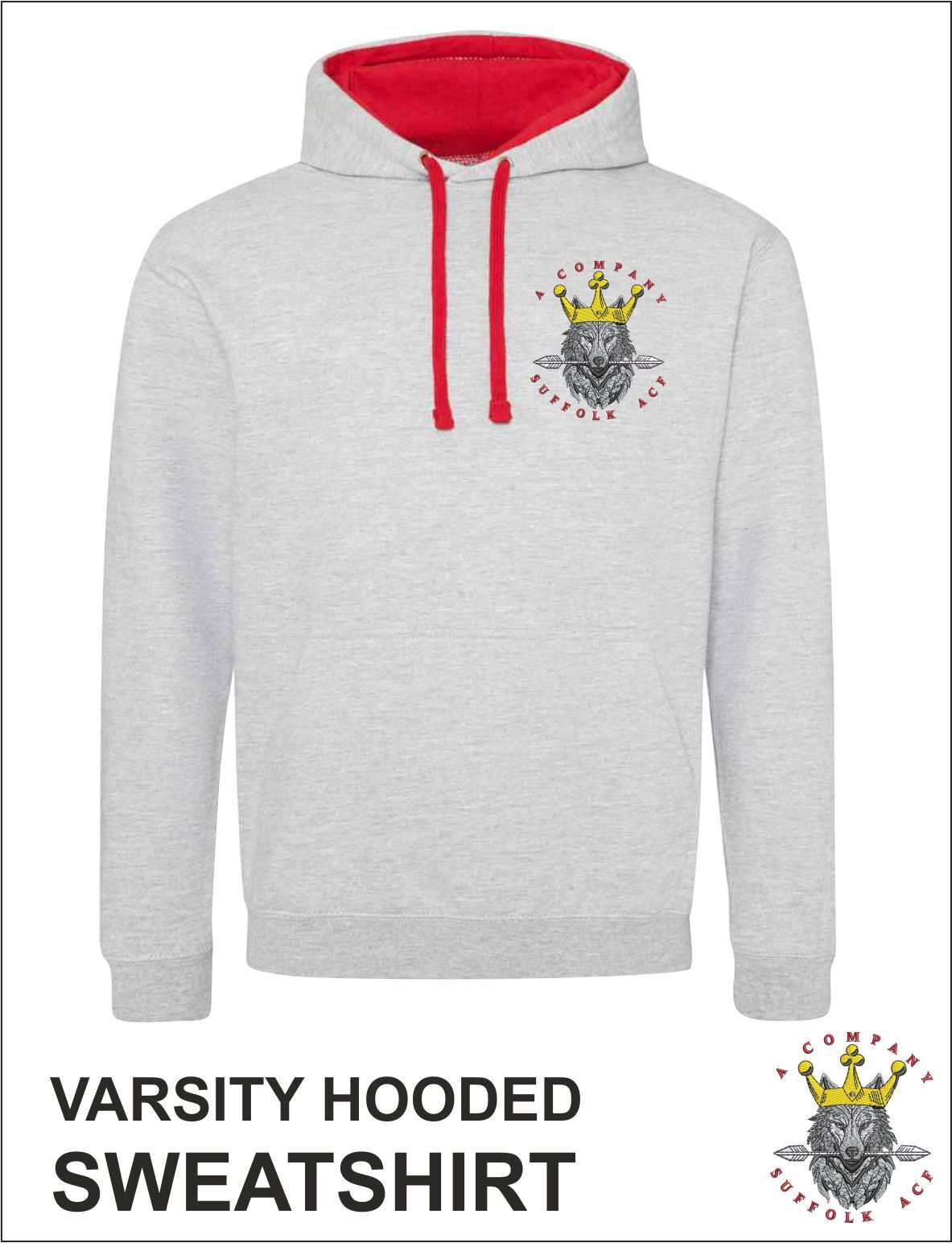 Varsity Hoody Grey Red