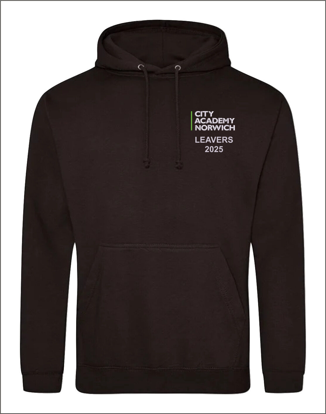 Hoody Leavers 24 Front Black