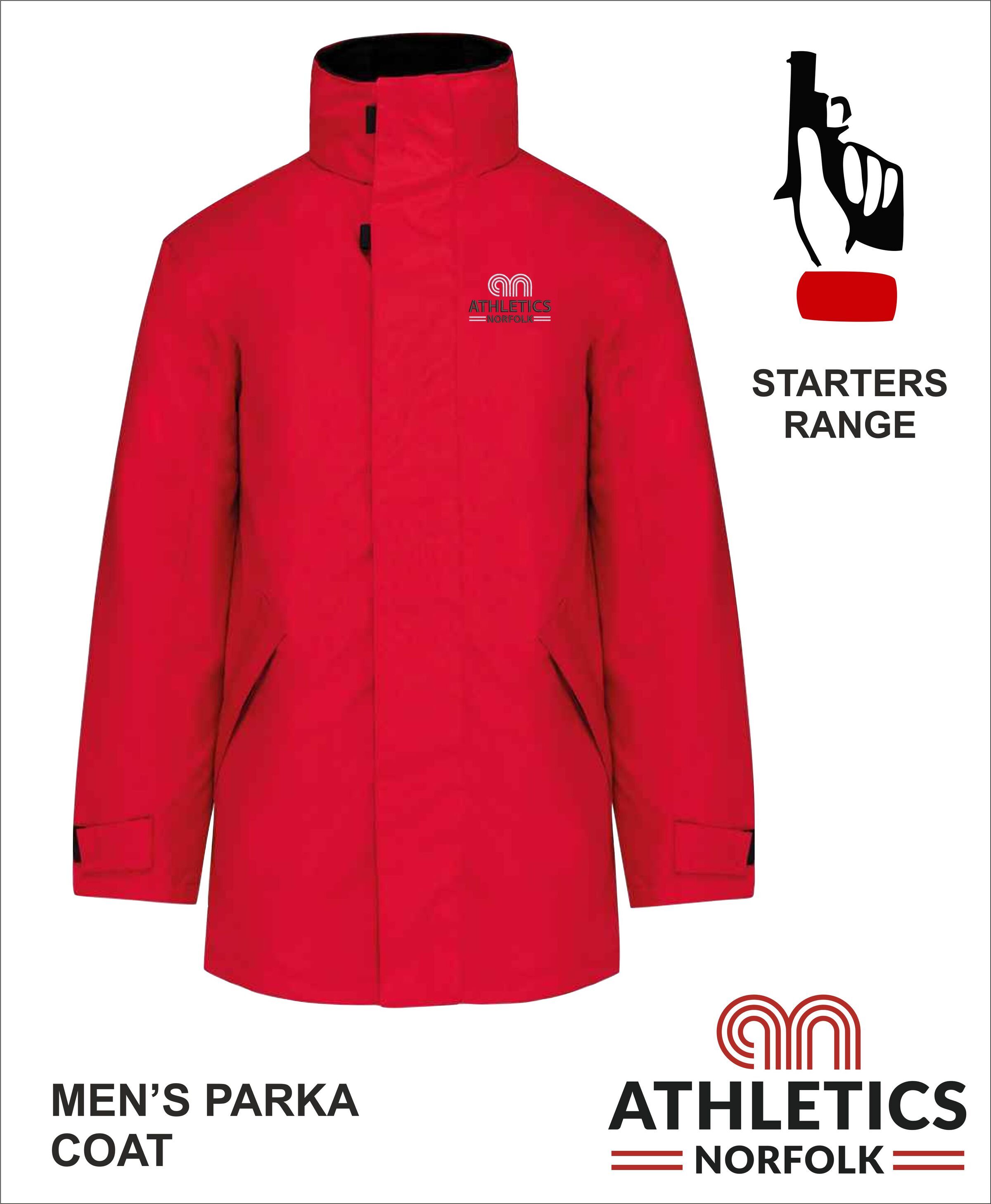 Mens Parka Red Front