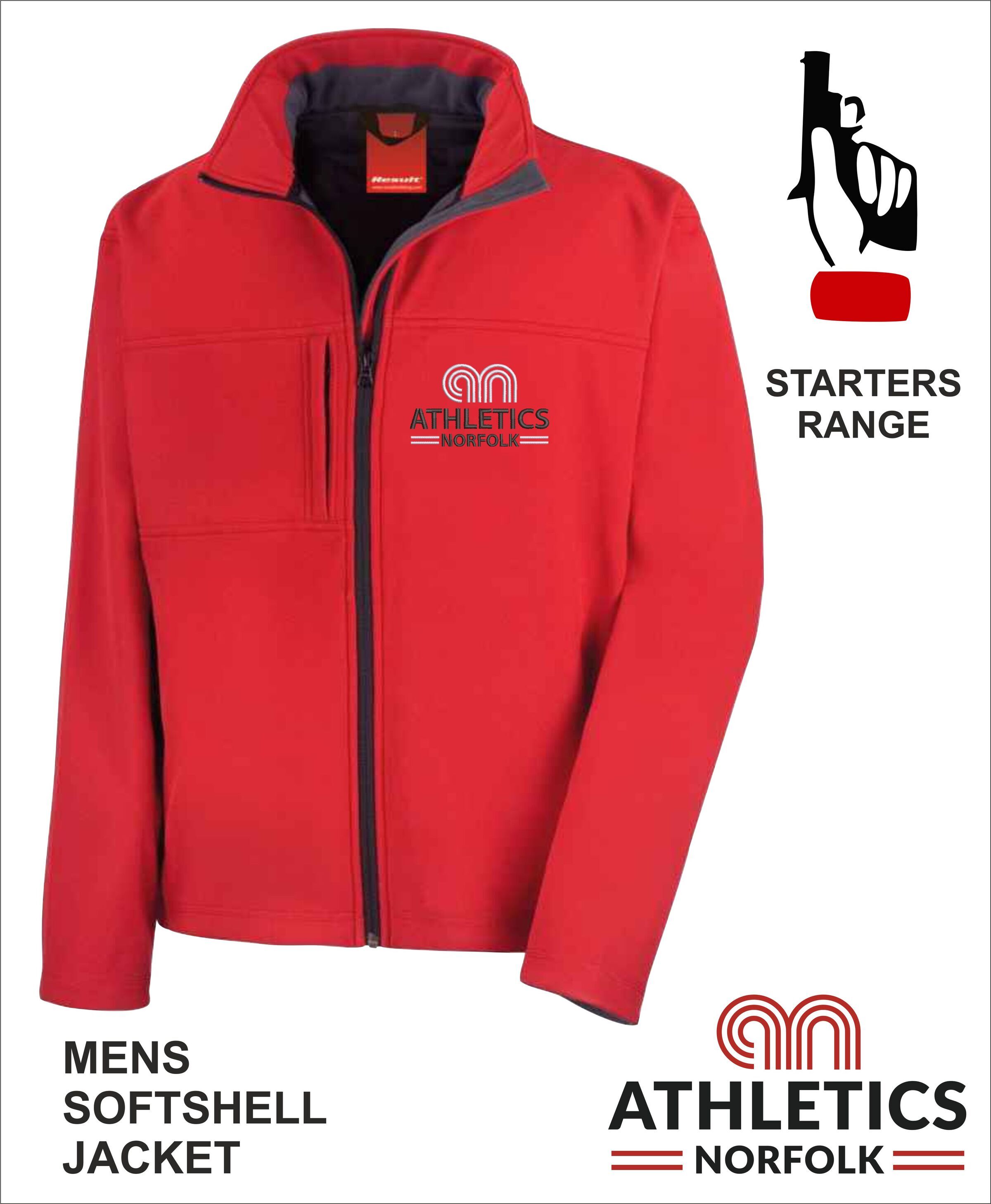 Mens Softshell Red Front