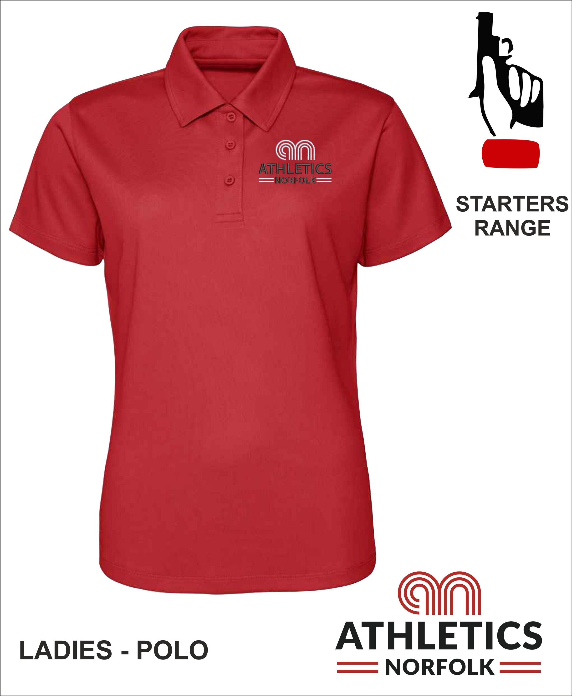 Womens Polo Red Front