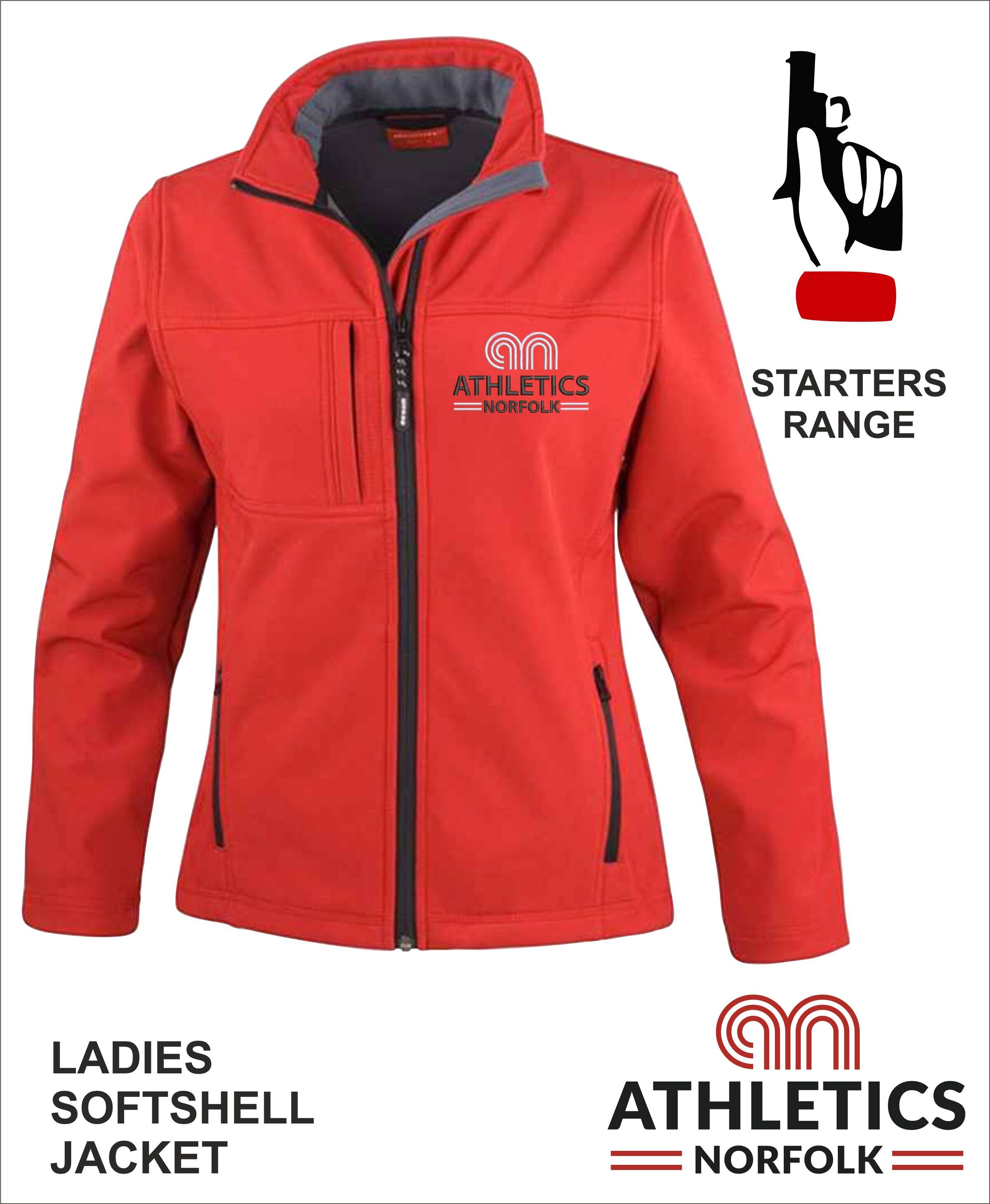 Womens Softshell Red Front