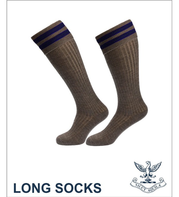 Long Grey Socks with Navy stripe (Glebe House Pre Prep)